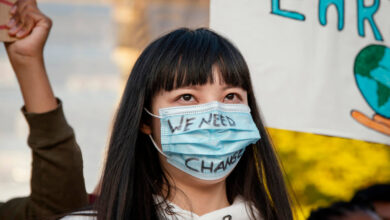 Close up activist protesting with face mask - Climate Change and Public Health: A Crisis Unfolding