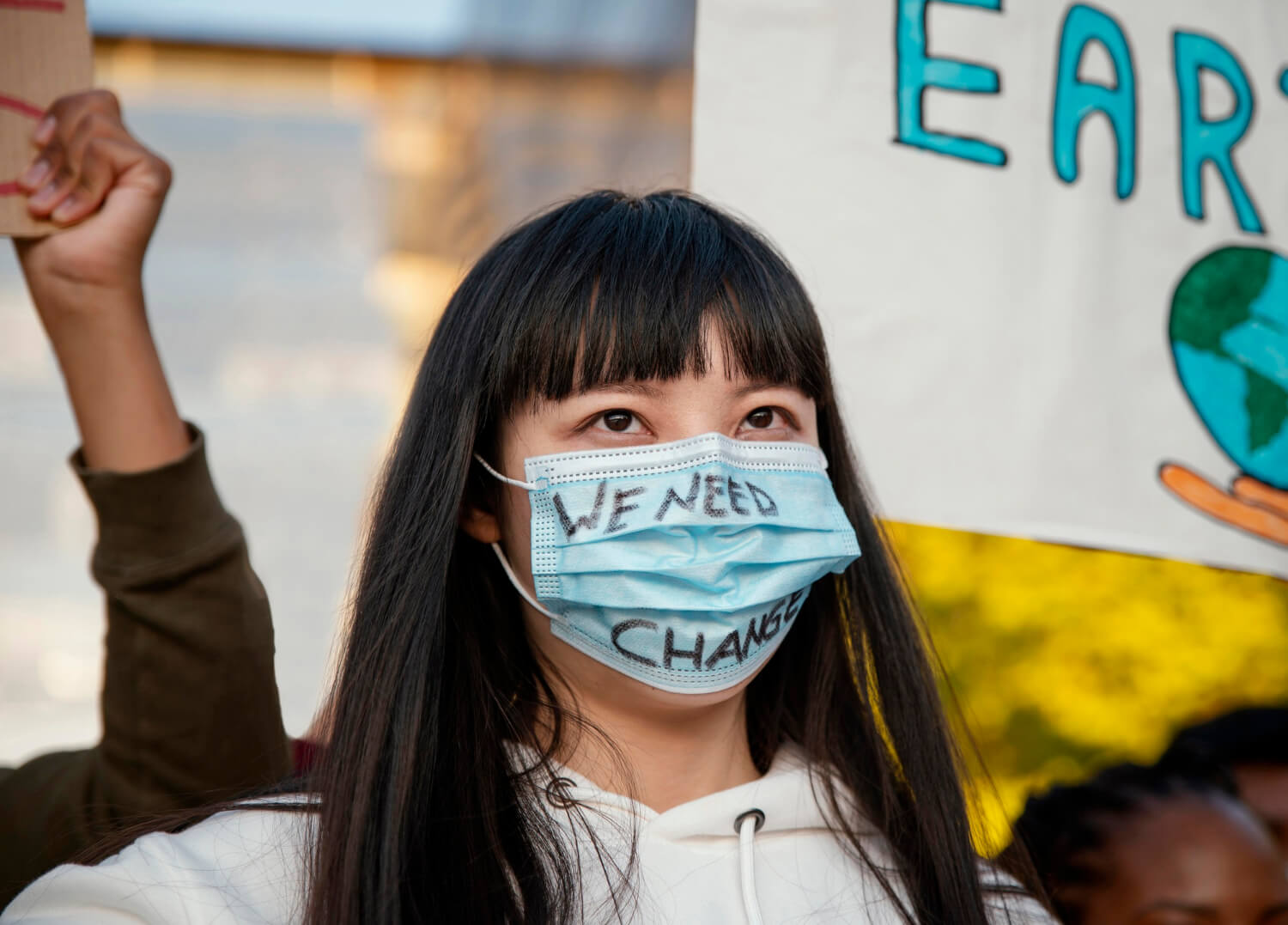 Close up activist protesting with face mask - Climate Change and Public Health: A Crisis Unfolding